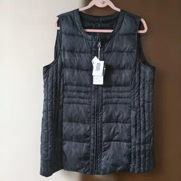 블랙 퀼팅 슬리브리스 다운 베스트 리버서블