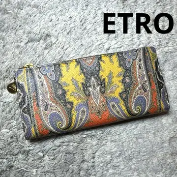 [ 새상품급 ] ETRO 에트로 장지갑 올 패턴 PVC x 가죽