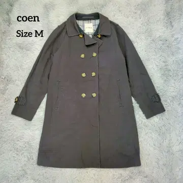 coen 트렌치코트풍 더블 버튼 코트 M 사이즈 네이비 컬러