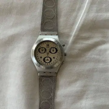 Swatch Chrono 실버 메쉬 밴딩 빈티지