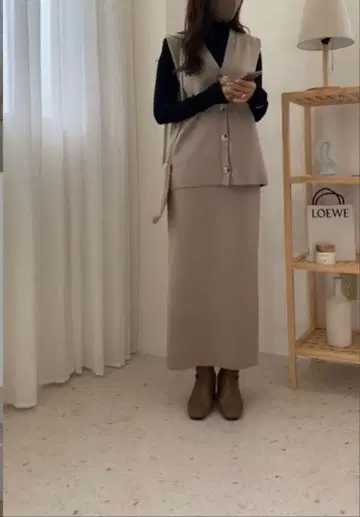 BLATE 니트 베스트 니트 스커트 셋업