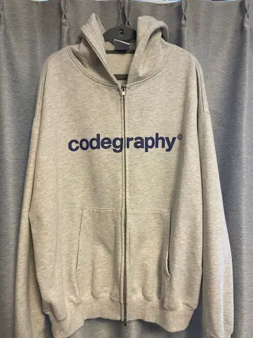 [ 완판템 ] codegraphy 후드 부착 후드티 그레이