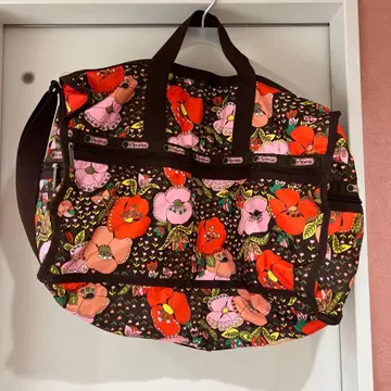 꽃무늬 캔버스 보스턴 백