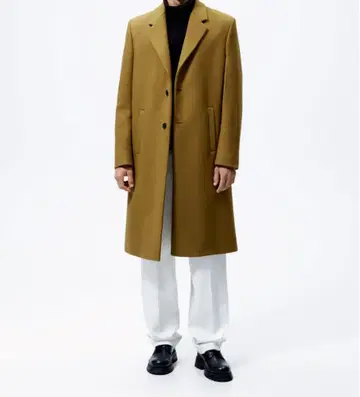 ZARA 체스터 코트 울 혼방 롱 기장 XL 이탈리아제 원단 초방한