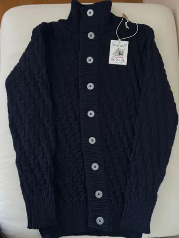 S.N.S. HERNING 가디건 XS 퓨어 버진울 네이비