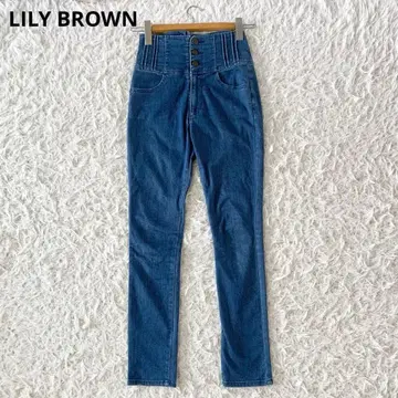 LILY BROWN 하이웨스트 백리본 데님 팬츠