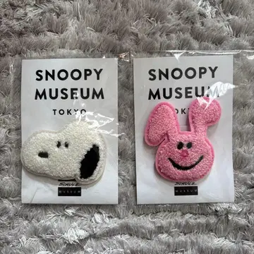 스누피 뮤지엄 사가라 자수 배지 스누피 토끼 세트