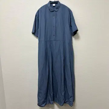 카구레 리오셀 린넨 반팔 원피스 셔츠 원피스 블루