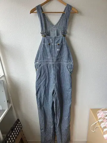 리 스트라이프 오버롤 M 히코리