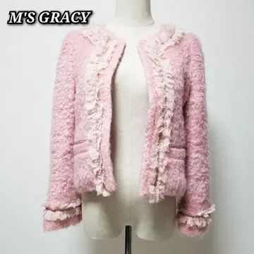 새상품급 M 엠즈 그레이시 노카라 니트 자켓