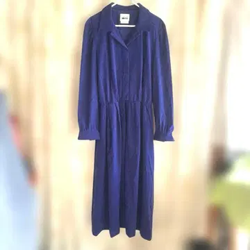 네이비 긴팔 롱 원피스 레슬리 페이