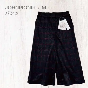 존 피 오닐 체크 새상품 택 가우초 팬츠 M 러프 루즈핏 속기모