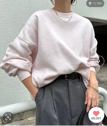 andme 속기모 볼륨 소매 맨투맨 상의