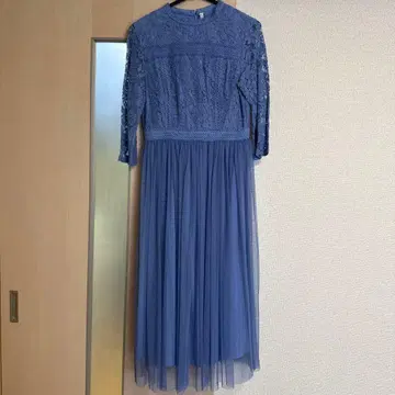 N.Natural Beauty Basic 블루 레이스 튤 드레스