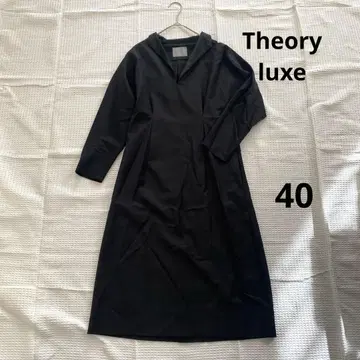 [ 새상품급 ] 띠어리 럭스 블랙 7부 소매 V넥 원피스 40