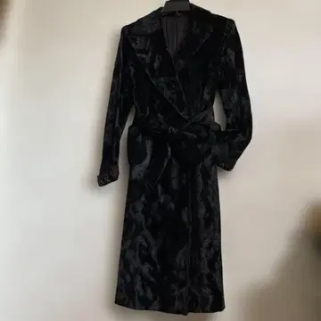 NOVESPAZIO 블랙 롱 코트 벨트 포함