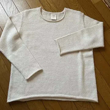 Mano 울 100% 긴팔 크루넥 스웨터 아이보리