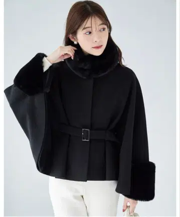 2WAY 퍼 & 벨트 케이프 라이크 코트 tocco closet