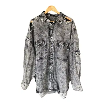 새상품급 메조스페 아우터 자켓 데님 데미지 가공 프리 사이즈