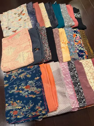 새상품급 기모노 묶음 판매 이중 기모노 교육용 실 포함 오비 2개 덤