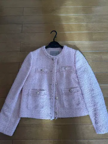 JUSGLITTY 노카라 자켓 핑크