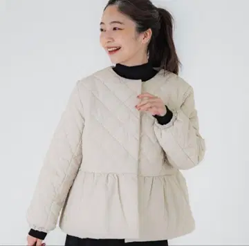 미사용 택 포함 펄 퀼팅 티어드 블루종