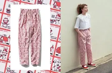 펠리시모 x 시모지마 콜라보 랩핑 같은 루즈핏 팬츠 탑 페일 M