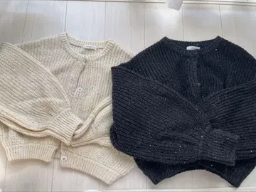 hinari 스팽글 니트 가디건