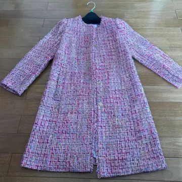 Mystrada 핑크 계열 트위드 코트 38