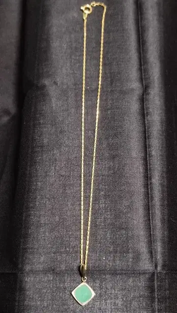 SN SILVER 각인 그린 컬러 펜던트 목걸이