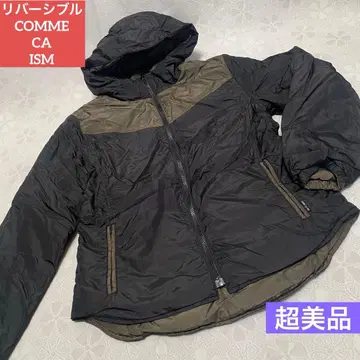 컨디션 최상 코무사 후드 다운 자켓 블루종 리버서블 블랙