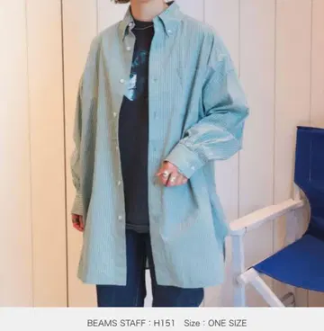 도비 스트라이프 빅 버튼 다운 셔츠