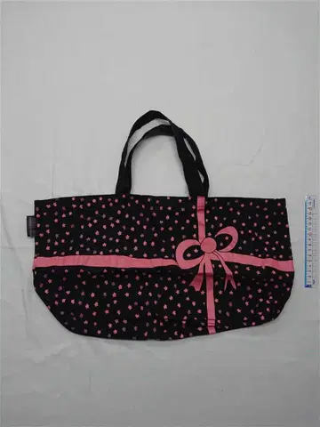 별 패턴 리본 디자인 토트백 블랙 계열 여성용
