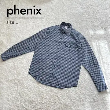 [ 새상품급 ] phenix 피닉스 체크 무늬 긴팔 셔츠 L 블루