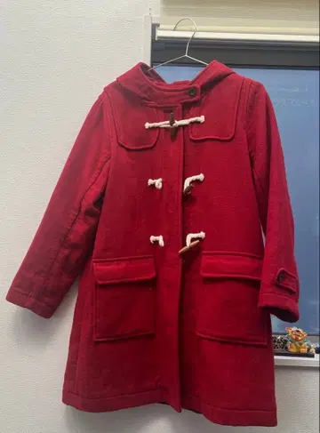 [ 새상품급 ] sm2 빨간색 더플 코트 후드 부착