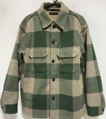 유니클로 오버 셔츠 자켓 그린 남성용 S