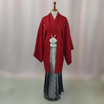성인식 남성 하카마 빨간색 무늬 하카마