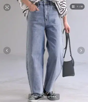 HUG.U 배럴 레그 데님 팬츠