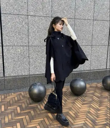 bibiy 판초 코트 케이프 코트 CAPE