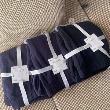 UNIQLO 남성용 플리스 룸웨어 네이비 블랙 XL