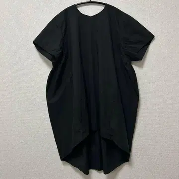 mizuiro ind 크루넥 개더 풀오버 블랙 반팔