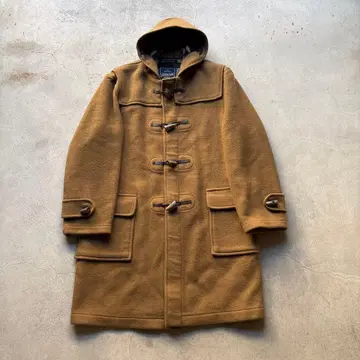 새상품급 글로버올 더플 코트 영국제 체크 카멜 40