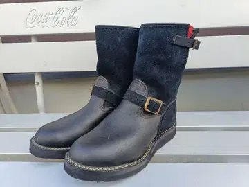 랑그리츠 레더 웨스코 보스 엔지니어 부츠 블랙 러프아웃