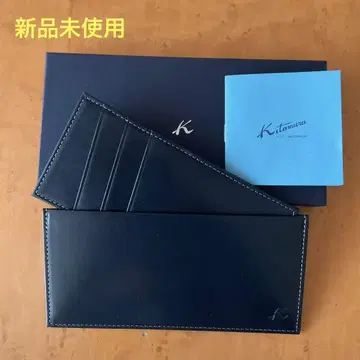 Kitamura 네이비 가죽 카드 케이스