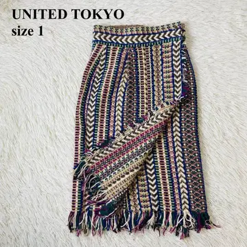 [ 새상품급 ] 유나이티드 애로우즈 트위드 자카드 스커트 사이즈 1