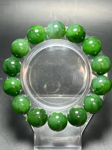 러시아산 화전옥 팔찌 14미리알 실러 함유!01