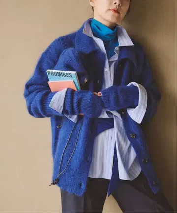 새상품 Spick and Span a&m 알파카 믹스 피케 셔츠 니트