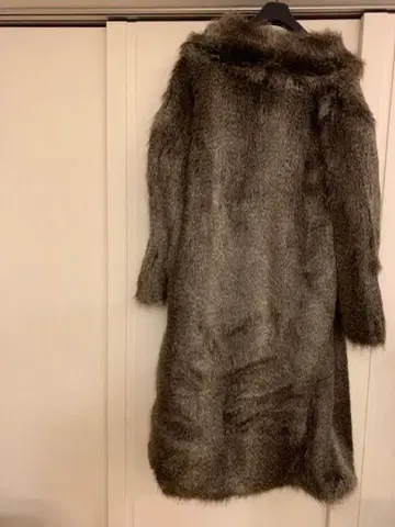 새상품 Fashionable 후드 부착 롱 코트 브라운 계열