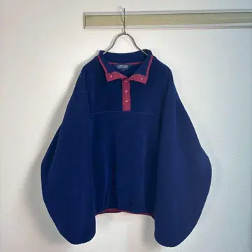 레어 레어 랜드스 엔드 네이비 플리스 풀오버 벌룬 슬리브