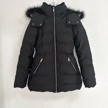 ZARA 세미롱 기장 후드 부착 다운 자켓 XS